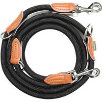 Produktbild von Leisegrün Hundeleine aus Paracord Schwarz wasserabweisend 2m