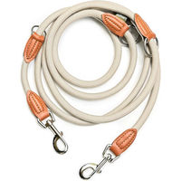 Produktbild von Leisegrün Hundeleine für große Hunde aus Nylon mit 2 Karabinern 3m beige wasserabweisend