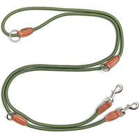 Produktbild von Leisegrün Hundeleine für große Hunde aus Nylon mit 2 Karabinern 3m verstellbar wasserabweisend