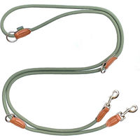 Produktbild von Leisegrün Hundeleine für große Hunde aus Nylon mit 2 Karabinern und 3m Länge wasserabweisend