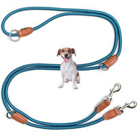 Produktbild von Leisegrün Hundeleine für kleine Hunde aus Nylon mit 2 Karabinern 3 m wasserabweisend