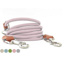 Produktbild von Leisegrün Hundeleine für kleine Hunde aus Nylon mit 2 Karabinern und 3 m Länge