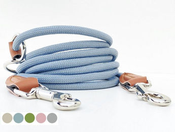 Leisegrün Hundeleine für kleine Hunde aus Nylon mit 3 m Länge und 2 Karabinern – Bild 1 von 3