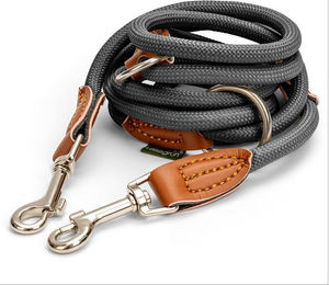 Leisegrün Paracord Hundeleine für kleine Hunde in Grau – Bild 1 von 3