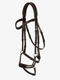 LeMieux Arika Drop Trensenzaum aus Leder für Vollblut in Braun und Silber – Bild 1 von 2