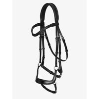 Produktbild von LeMieux Arika Drop Trensenzaum aus Leder für Vollblut in Schwarz mit Silber