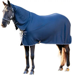 LeMieux Arika DryEase Pferdedecke aus Fleece in Marineblau mit integriertem Hals – Bild 1 von 8