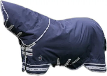 LeMieux Arika Featherweight Outdoor-Decke für Pferde 0g mit abnehmbarem Halsteil Blau – Bild 1 von 2