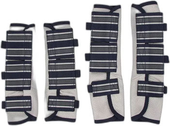 LeMieux Arika Mesh Fliegenschutzgamaschen für Pferde in Blau/Grau für Ponys – Bild 1 von 5