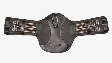 Produktbild von LeMieux Arika Reitlatzgurt kurz profiliert aus Leder in Schwarz oder Braun