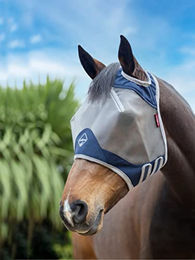 LeMieux ArmourShield Pro Standard Fliegenmaske für Pferde mit atmungsaktivem Bambusfutter in Blau und Silber – Bild 1 von 5