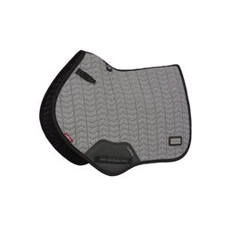 LeMieux Aspen Close Contact Square Sattelpolster Fischgrätenmuster Grau S/M – Bild 1 von 3