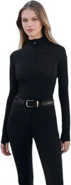 Produktbild von LeMieux Aspen Reitshirt für Damen mit Hahnentritt-Muster in Schwarz Größe L