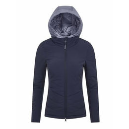 LeMieux Brioney Hybrid-Jacke 2-in-1 mit Kapuze und wasserabweisender Beschichtung Navy Größe 38 – Bild 1 von 7