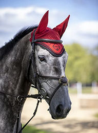 LeMieux Classic Lycra Fliegenhaube für Pferde Rot XL – Bild 1 von 6