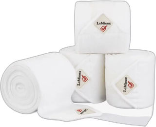 LeMieux Classic Polo Fleecebandagen Gamaschen Weiß für Vollblut Pferde – Bild 1 von 2