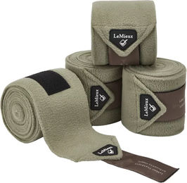 Produktbild von LeMieux Classic Polobänder Gamaschen aus Fleece für Pferde Grün 4er Pack - 4 x 3,8 m