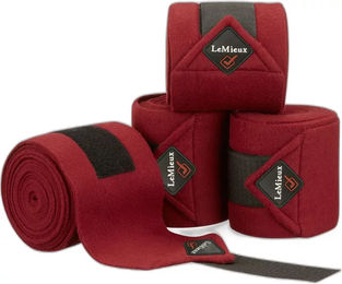 Produktbild von LeMieux Classic Polobänder Gamaschen aus Fleece für Pferde Rot Vollblut
