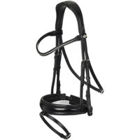 Produktbild von LeMieux Classic Trensenzaum aus Leder in Schwarz mit silbernen Beschlägen Größe XFull