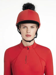 Produktbild von LeMieux Classique Reithelmüberzug aus Stoff in Orange und Rot Unisex