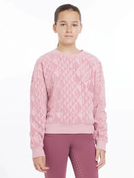 Produktbild von LeMieux Clea Kinder Reit Sweatshirt mit Rundhals aus Velours in Rosa für 7/8 Jahre