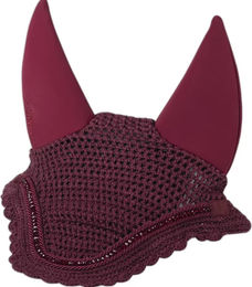 Produktbild von LeMieux Diamante Acoustic Fliegenhaube für Pferde in Rot mit Bambus