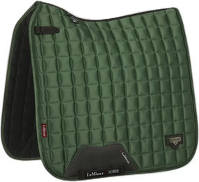 LeMieux Dressurquadrat Loire Classic Schabracke aus Satin in Grün Größe L – Bild 1 von 3