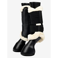 Produktbild von LeMieux Fleece-Edge Mesh Bürstenstiefel Gamaschen für Pferde Schwarz Natur XL - 1 Stk.