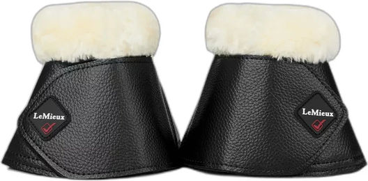 LeMieux Fleece WrapRound Glocken Gamaschen Schwarz/Natur Größe L – Bild 1 von 6
