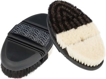 LeMieux Flexi Half & Half Finishing Brush Bürste Schwarz aus Naturmaterial – Bild 1 von 2