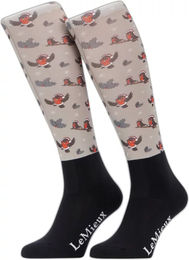 Produktbild von LeMieux Footsie Xmas Robins Reitsocken Unisex Beige Bunt Größe 36/40
