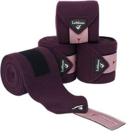 LeMieux Gamaschen aus Fleece für Vollblut Pferde in Beige und Lila - 4 x 3,8 m – Bild 1 von 5