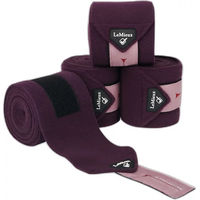 Produktbild von LeMieux Gamaschen aus Fleece für Vollblut Pferde in Beige und Lila - 4 x 3,8 m