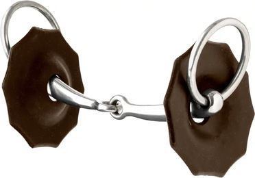 LeMieux Gebiss mit 2 Ringen aus Gummi für Pferde in Braun – Bild 1 von 1
