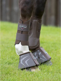 LeMieux Grafter Bürstenstiefel Gamaschen für Pferde aus Kunstleder Braun Größe L X-Wide – Bild 1 von 4