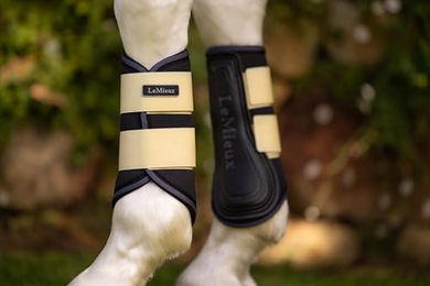 LeMieux Grafter Pony Gamaschen Mimosa Gelb Schwarz Stoff XL – Bild 1 von 7