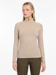 LeMieux Halle Reitshirt Damen Langarm Beige Größe 38 mit UV30+ Schutz und Belüftung – Bild 1 von 4