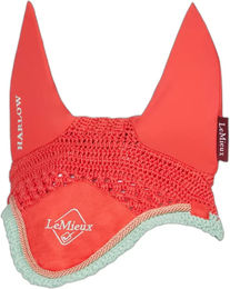 Produktbild von LeMieux Harlow Fliegenhaube für Pferde Coral Crush Rosa Blau Größe L