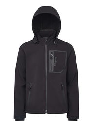 LeMieux Herren Softshell-Jacke Schwarz mit abnehmbarer Kapuze wasserabweisend Größe S – Bild 1 von 5
