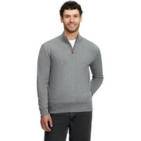 Produktbild von LeMieux Herren Strickpullover mit Viertelreißverschluss aus Baumwolle und Kaschmir in Grau Größe S