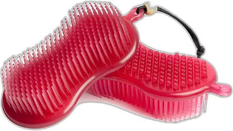LeMieux Hippo Curry Comb Bürste für Pferde aus Gummi in Pink – Bild 1 von 3