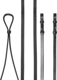 Produktbild von LeMieux Hunter Leder Zügel für Pferde gefüttert in Schwarz mit Silber