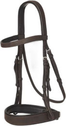 Produktbild von LeMieux Hunter Pferdehalfter mit Schnurzügel aus Leder für Ponys in Braun und Silber