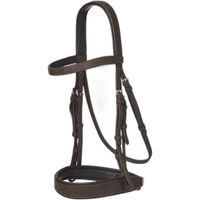 Produktbild von LeMieux Hunter Pferdehalfter mit Schnurzügel aus Leder für Ponys in Braun und Silber