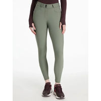 Produktbild von LeMieux Isabelle Reithose Damen Mid Grip mit Lederbesatz Grün Größe 36