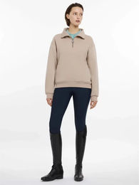 Produktbild von LeMieux Keira Sweatshirt Damen mit 1/4 Reißverschluss aus Fleece in Beige