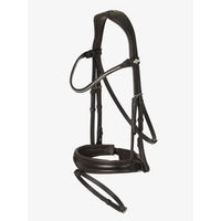 Produktbild von LeMieux Klassische Dressurtrense aus Leder in Braun mit Silberbeschlag für Warmblut und Kaltblut extra groß