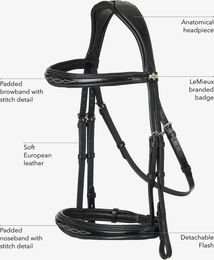 LeMieux Kudos Trense aus Leder für Ponys in Schwarz – Bild 1 von 8