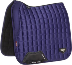 LeMieux Loire Memory Satin Dressurschabracke für Pferde in Blau – Bild 1 von 4