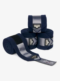 LeMieux Loire Polo-Bandagen für Pferde mit Fleece-Schutz und Satin-Details in Blau – Bild 1 von 2